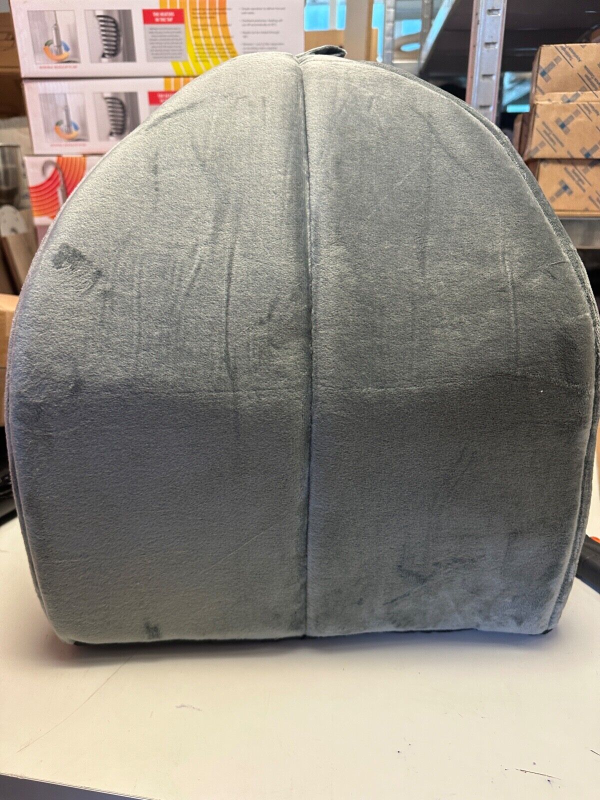 CAT DOG BED PET IGLOO CAVE SMALL WOOL NEST COZY BED WINTER HOUSE KENNEL GREY