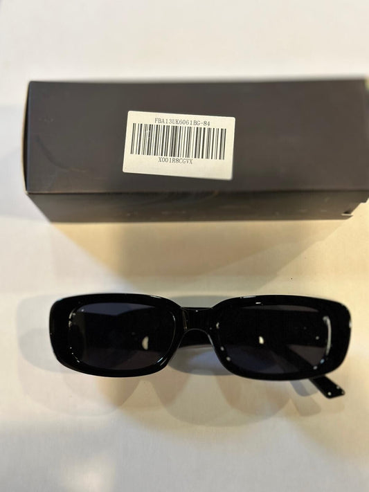 DESIGNED BY SOKACH IN ITALY ANTI GLARE GLASSES RECTANGLE BLACK FRAME BLACK LENSE