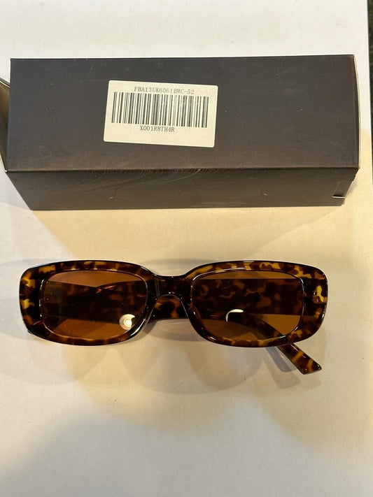 SOKACH IN ITALY ANTI GLARE GLASSES RECTANGLE BROWN FRAME & BROWN LENSE NEW