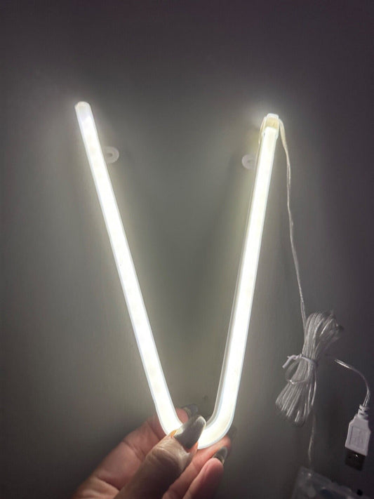 LETTER V NEON LED LIGHT CREATIVE MONOGRAM LETTERS LAMP HOME DECOR PART SIGN USB