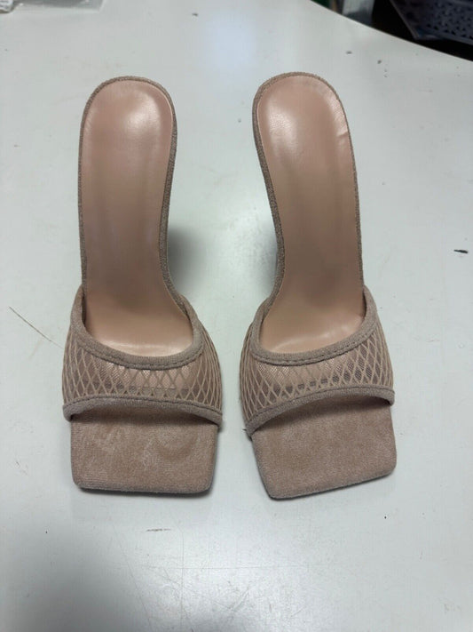 NUDE WOMENS SIZE 3 SLIP ON SANDALS 4.5 " STILETTO HEEL BRAND NEW WEDDING PARTY
