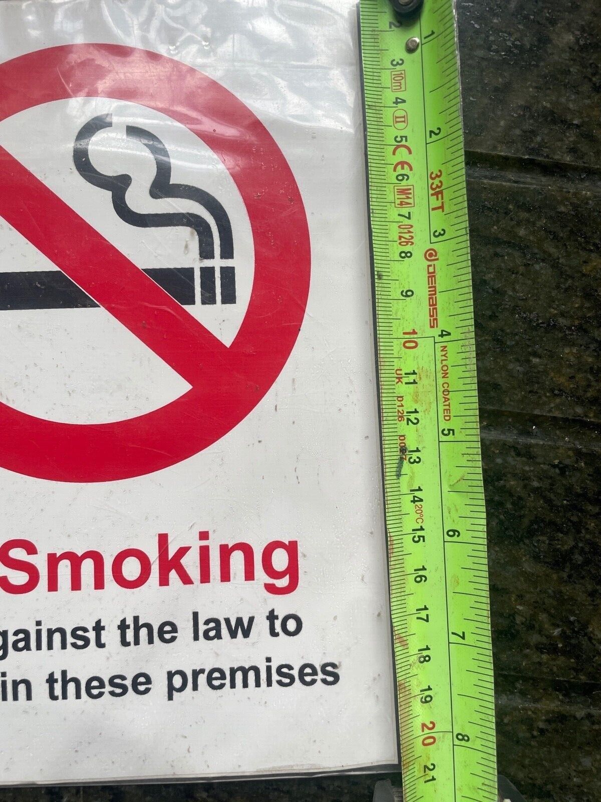 4 X NO SMOKING IT IS AGAINST THE LAW SELF ADHESIVE STICKER SAFETY SIGN