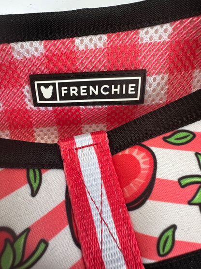 BNWT FRENCHIE DOG HARNESS SIZE LARGE STRAWBERRY RED / WHITE COMFORT NEW