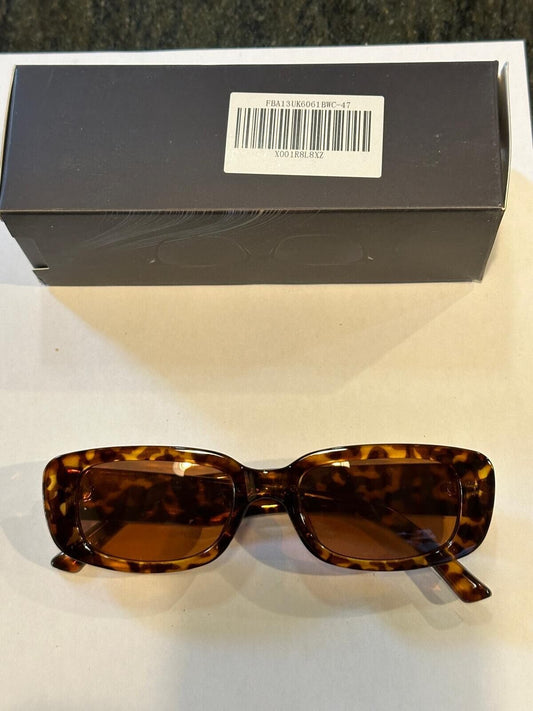 SOKACH IN ITALY ANTI GLARE GLASSES RECTANGLE BROWN FRAME & BROWN LENSE NEW