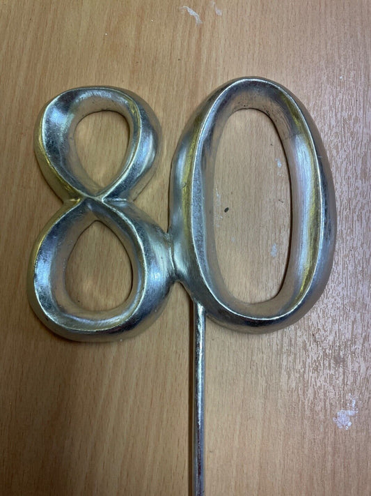 POSH GRAFFITI SILVER NUMBERS 80TH PARTY BIRTHDAY CHRISTMAS 46CM HIGH
