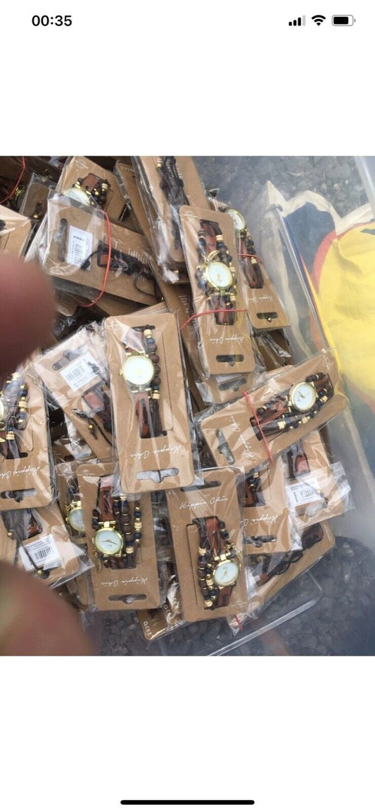 JOB LOT X 100 HIPPIE CHIC WATCHES BRACELETS ASSORTED COLOURS / STYLES FESTIVAL