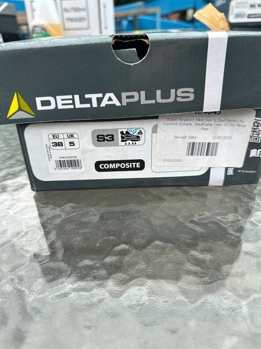 DELTAPLUS SAFETY WORK BOOT COMPOSITE TOE CAP LEATHER WATER RESIST S3 SIZE UK 5