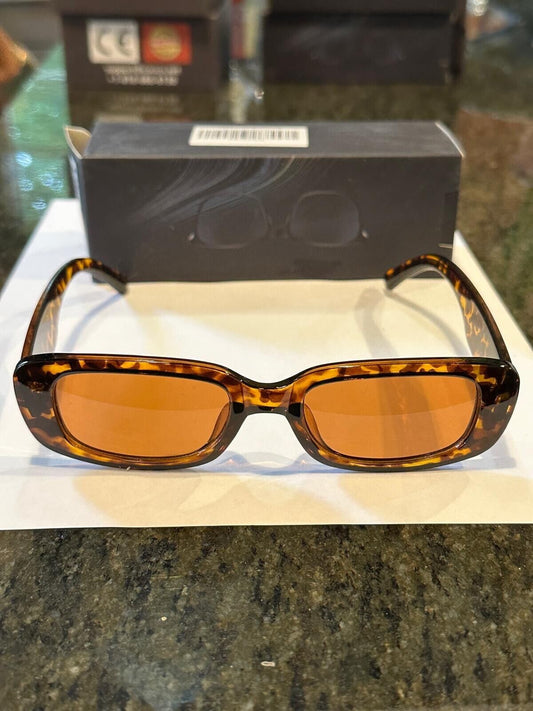 SOKACH IN ITALY ANTI GLARE GLASSES RECTANGLE BROWN FRAME & BROWN LENSE NEW