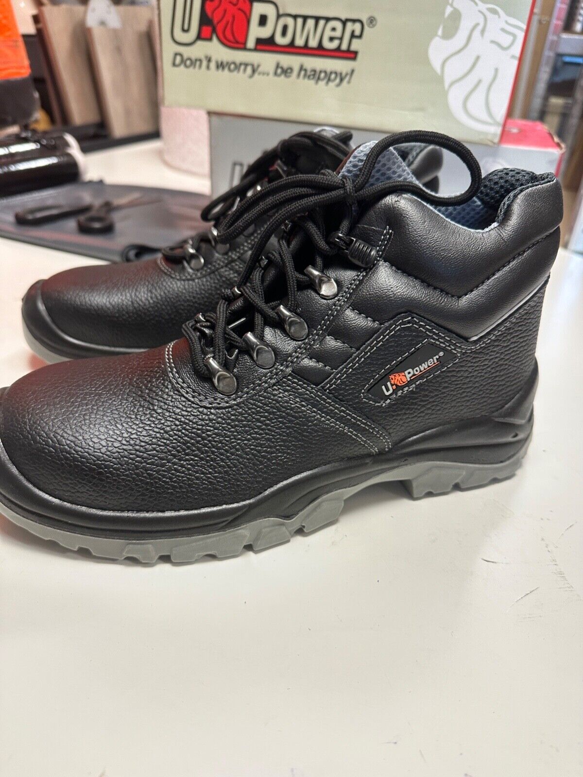 U POWER SAFETY BOOTS MENS WORK BOOTS TOE CAPS BLACK UPOWER SIZE 7 / EUR 41