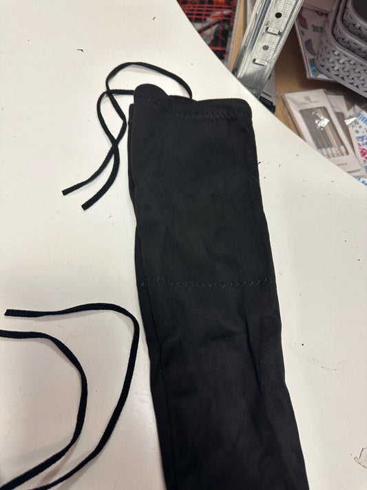 BLACK SUEDE OVER KNEE HIGH BOOTS WOMENS SIZE 4.5 CHUNKY HEEL PULL ON BRAND NEW