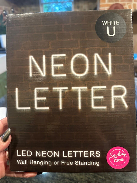 LETTER U NEON LED LIGHT CREATIVE MONOGRAM LETTERS LAMP HOME DECOR PART SIGN USB