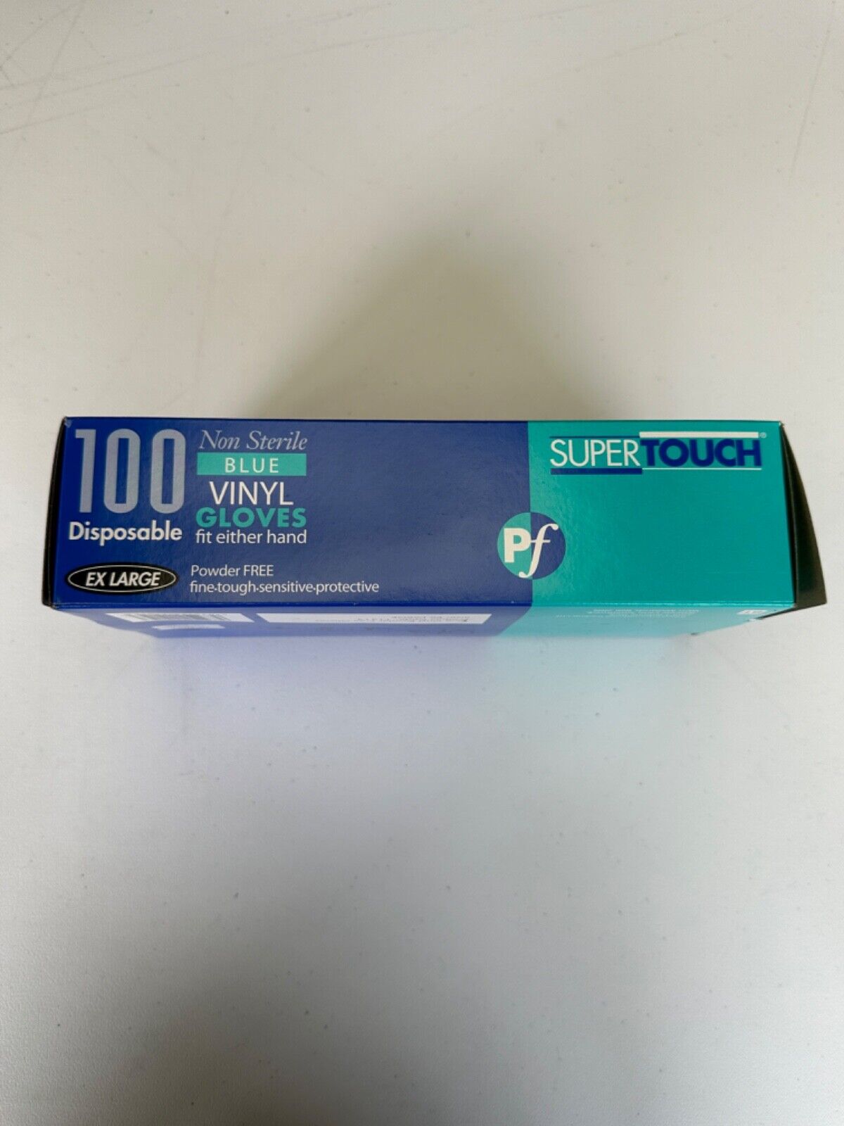 1000 SUPERTOUCH DISPOSABLE VINYL POWDER FREE BLUE GLOVES LARGE (10 PACKS OF 100)